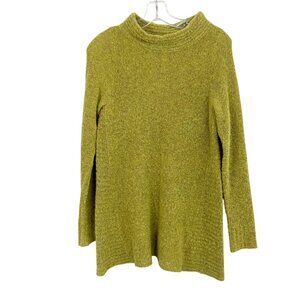 Margaret O'leary Green Knit Mock Neck Pullover Sweater Wool - Women's Size XS